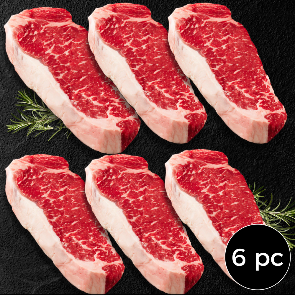 (6 pieces) 14oz Aged New York Strips - PRIME