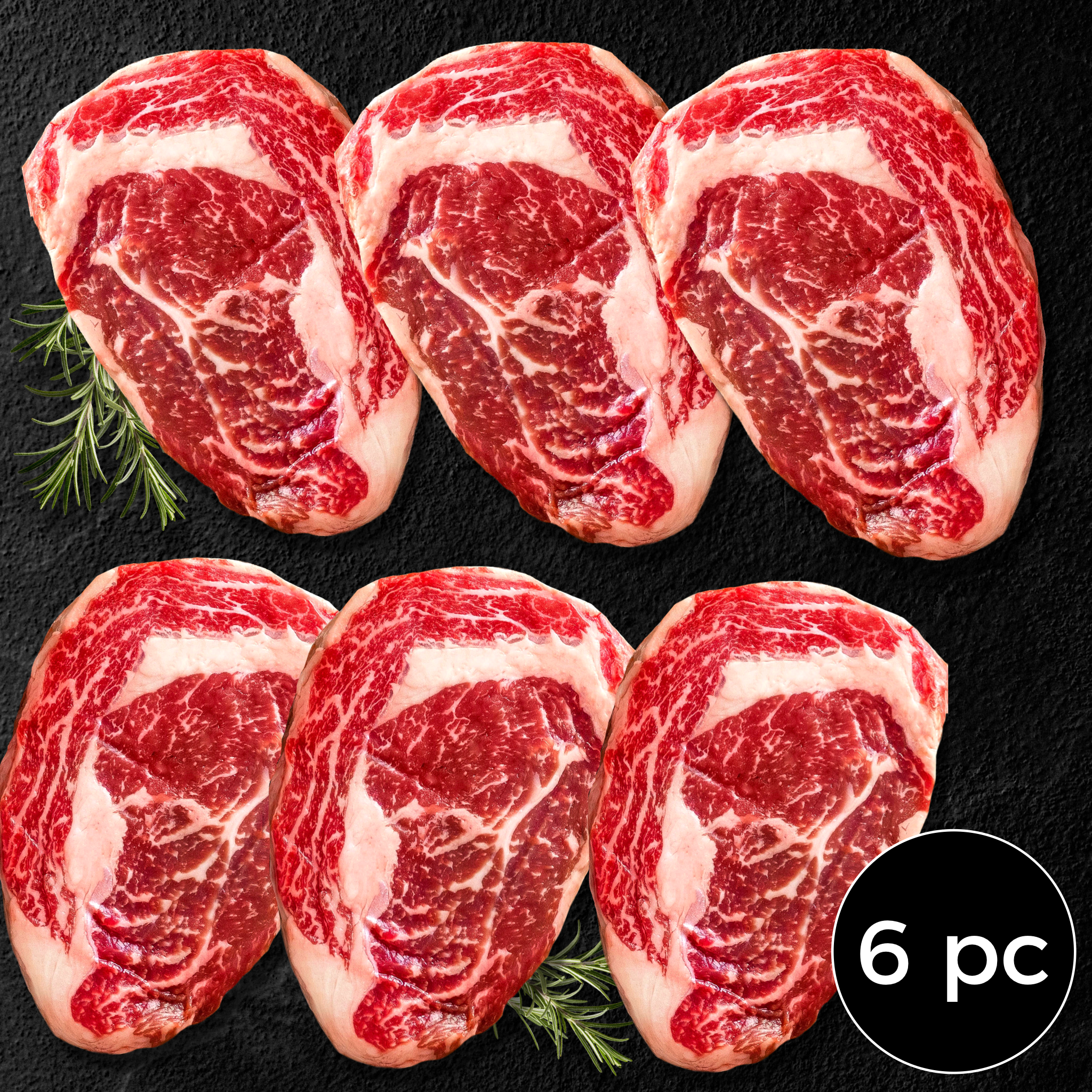 (6 pieces) 16oz Aged Ribeyes Boneless -  Premium Angus Beef - SALE!